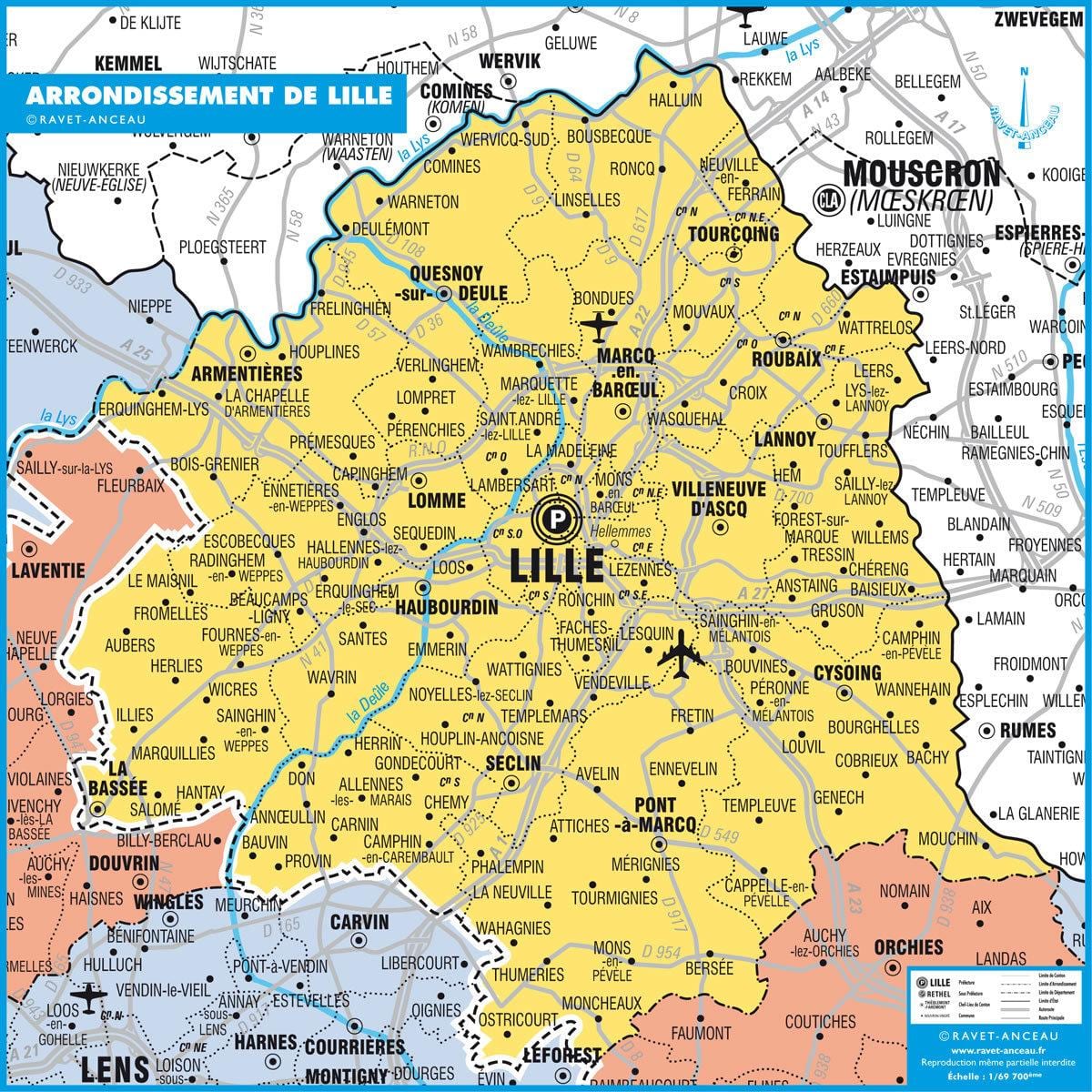 zemljevid Lille članica
