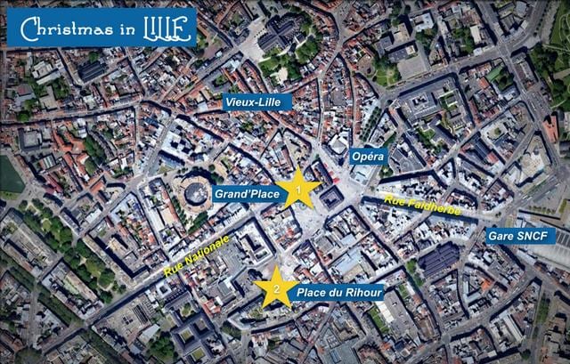 zemljevid Lille božič market