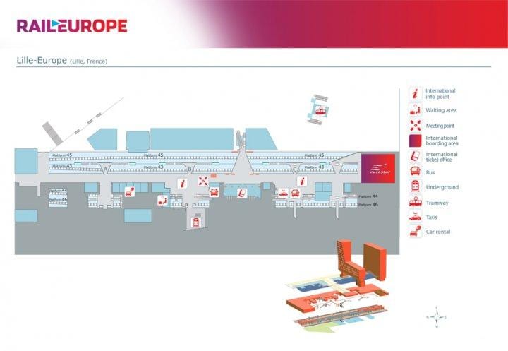 Lille evropi železniške postaje zemljevid