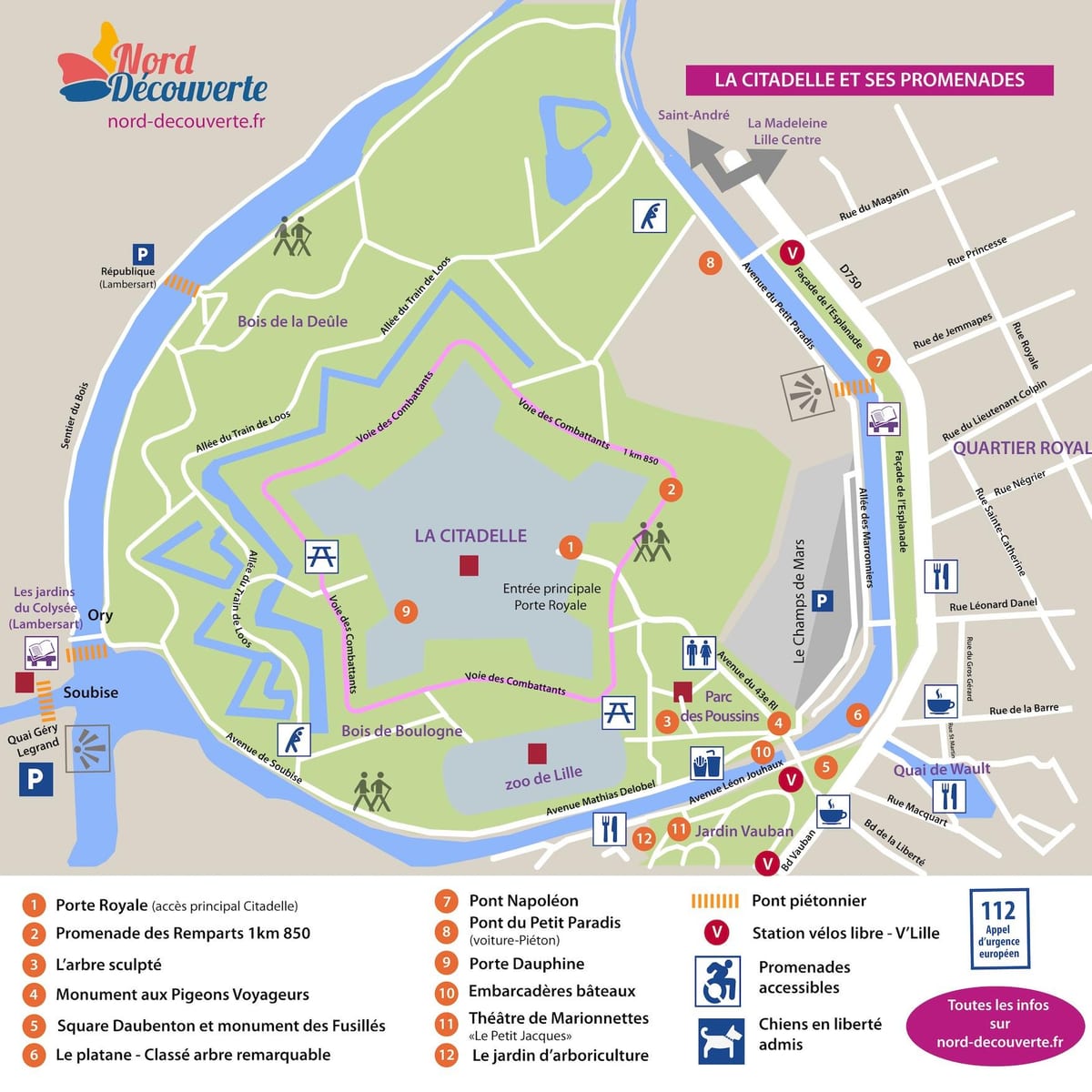 zemljevid Lille park