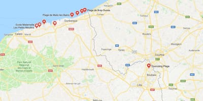 Zemljevid Lille plaži