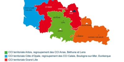 Zemljevid francije Lille regiji