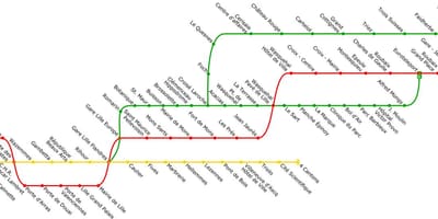 Zemljevid Lille tramvaj