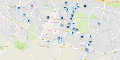 Zemljevid Lille trgovina