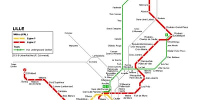 Zemljevid Lille vlak